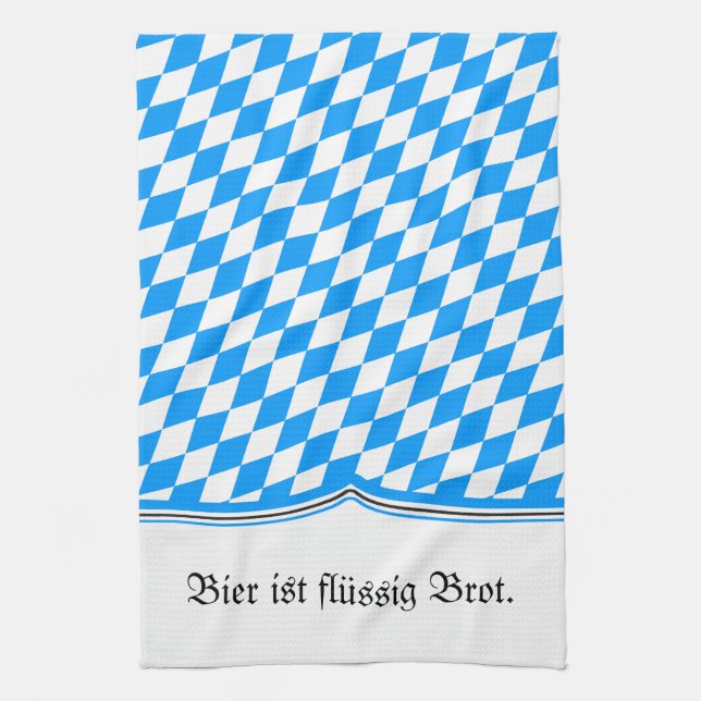 Paño De Cocina Blanco azul bávaro (Vertical)