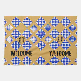 Paño De Cocina Blanco azul beige