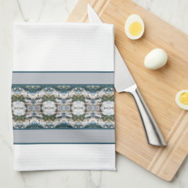 Paño De Cocina Blanco Gris y Azul