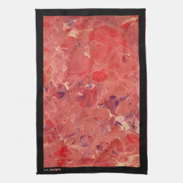 Paño De Cocina Blanco morado rojo abstracto negro acrílico