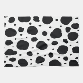 Paño De Cocina blanco negro moderno manchas dálmatas patrón anima