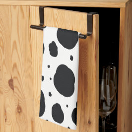 Paño De Cocina blanco negro moderno manchas dálmatas patrón anima