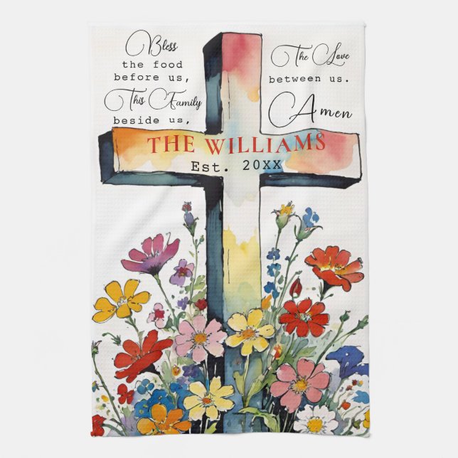 Paño De Cocina Bless The Food Before Us Prayer (Vertical)