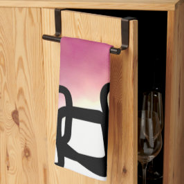 Paño De Cocina Blockchain: Resumen rosa, amarillo, negro y blanco