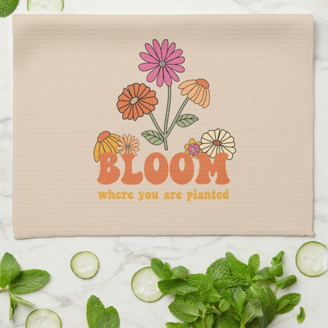Paño De Cocina Bloom donde te plantan (Doblado)