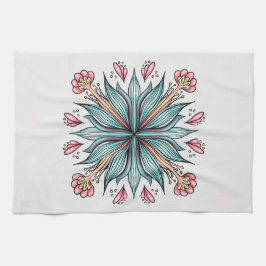 Paño De Cocina Blooms de primavera: Floral geométrica