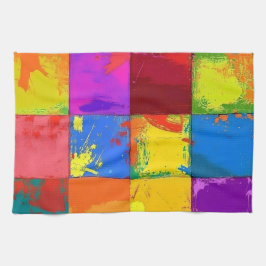 Paño De Cocina Bloques de color de fondo de arte pop