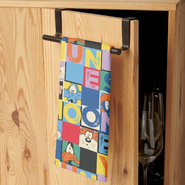 Paño De Cocina Bloques de comprobador de caracteres de LOONEY TUN (Pliegue de tercios)