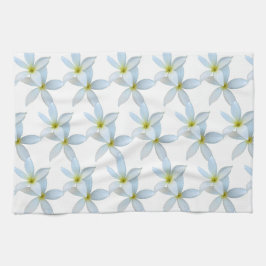 Paño De Cocina Bloques de Plumeria Blanca