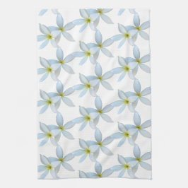 Paño De Cocina Bloques de Plumeria Blanca