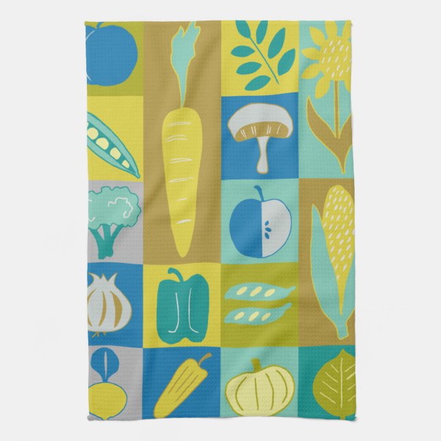 Paño De Cocina Bloques de vegetación II (Vertical)