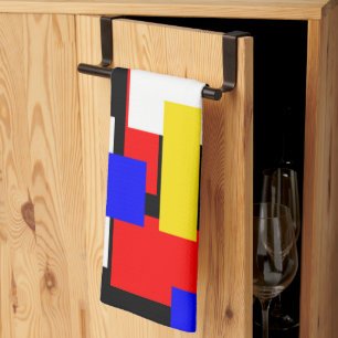 Paño De Cocina Bloques rojos, amarillos, negros, azules y verdes