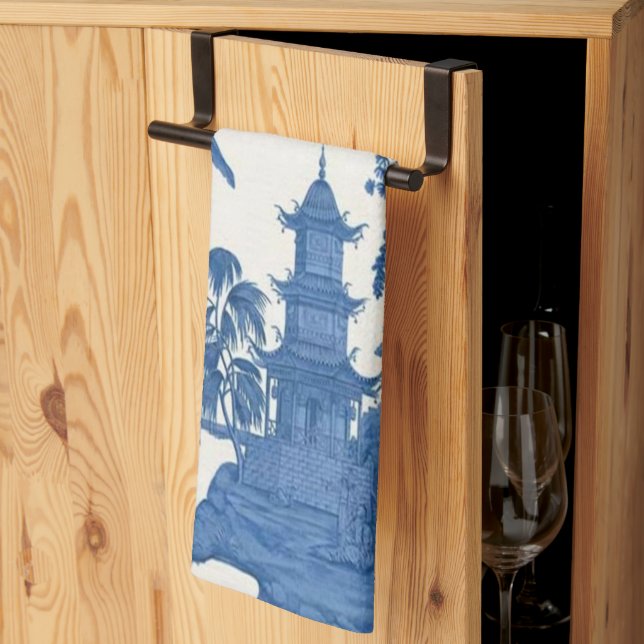 Paño De Cocina Blue and White Chinoiserie (Pliegue de tercios)