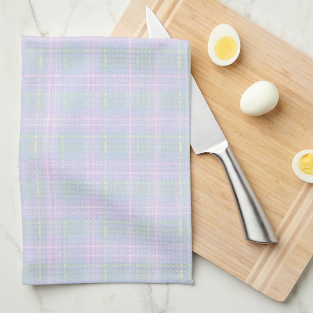 Paño De Cocina  Blue Aqua Praire Plaid (Doblado Cuarto)