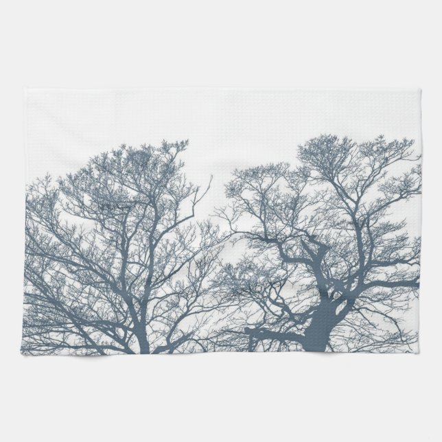 Paño De Cocina Blue Bottom Trees Tropical Boho (Horizontal)