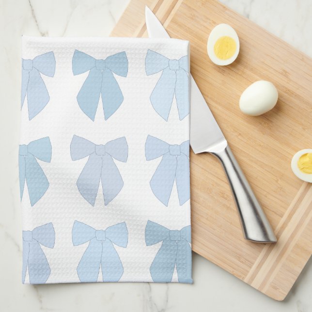 Paño De Cocina Blue Bows (Doblado Cuarto)
