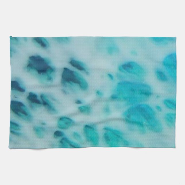 Paño De Cocina Blue Crush - Arte abstracto costero  (Horizontal)