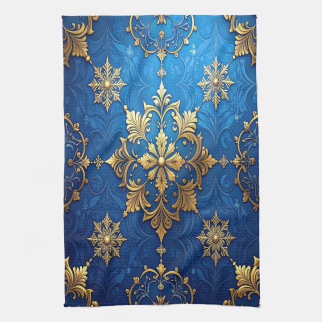 Paño De Cocina Blue Decorative Holiday Kitchen Towel (Vertical)