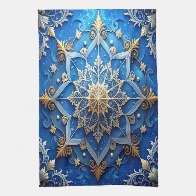 Paño De Cocina Blue Decorative Holiday Kitchen Towel (Vertical)