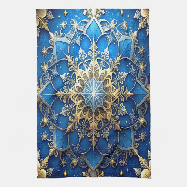 Paño De Cocina Blue Decorative Holiday Kitchen Towel (Vertical)