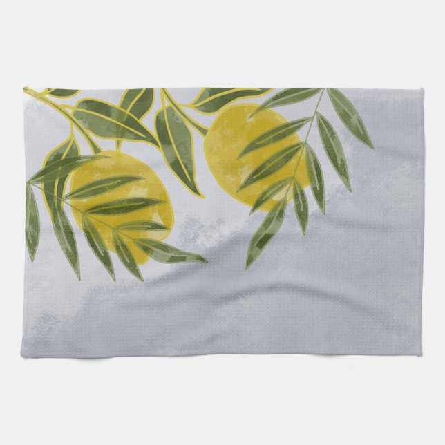 Paño De Cocina Blue Elegant Botanical Lemon (Horizontal)