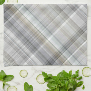 Paño De Cocina Blue/Gray/Tan Plaid