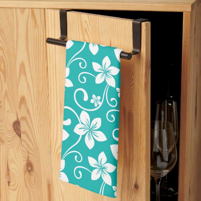PAÑO DE COCINA BLUE HAWAII (VERDE AZULADO) (Pliegue de tercios)