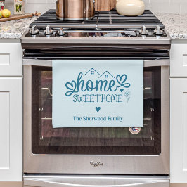 Paño De Cocina Blue Home Sweet Home Personalizado