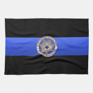 Paño De Cocina Blue Line fino señala por medio de una bandera y