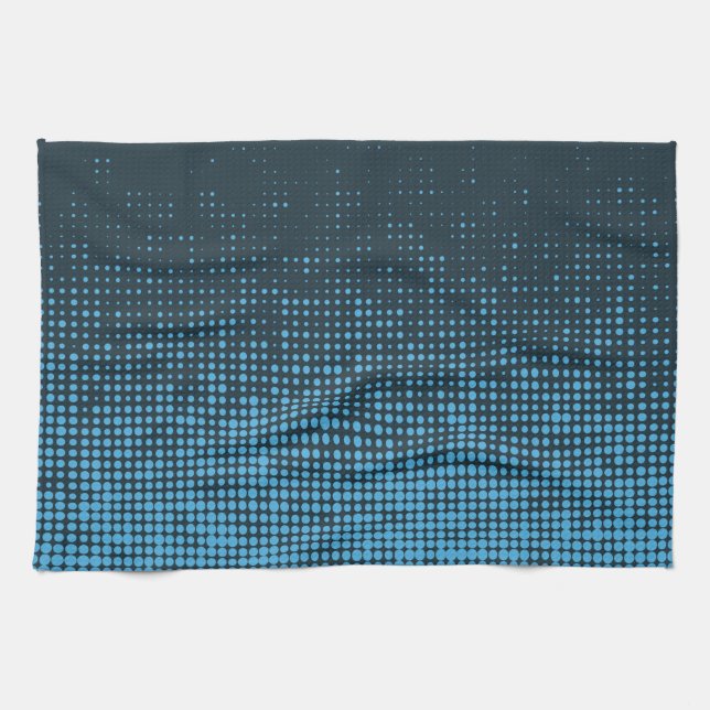 Paño De Cocina Blue, modern, retro, cool, trendy dot pattern (Horizontal)
