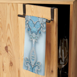 Paño De Cocina Blue Ornate Floral Kitchen Towel