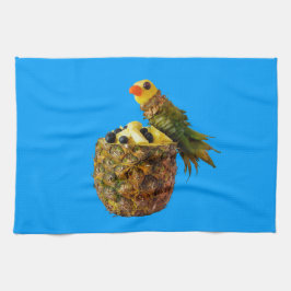 Paño De Cocina Blue parrot kitchen towel.