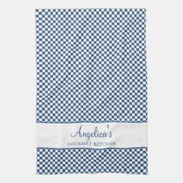 Paño De Cocina Blue Pastel Cheque de Placa Francesa Gourmet Count