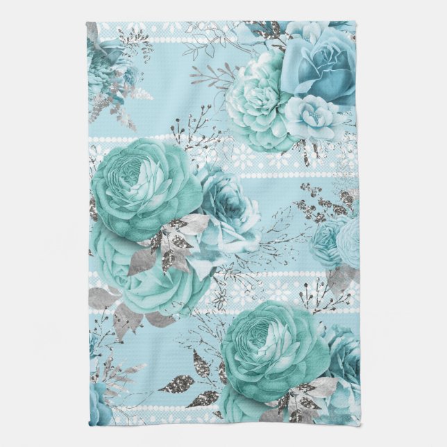 Paño De Cocina Blue Rosas Lace Luxury (Vertical)
