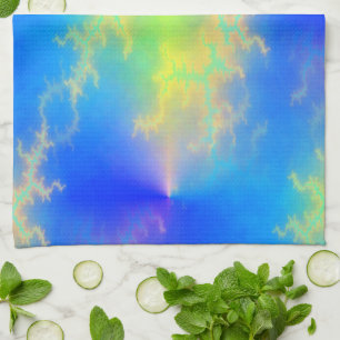 Paño De Cocina Blue Sky y Golden Yellow Lightning Bolts