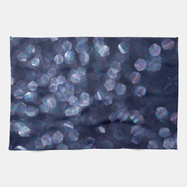 Paño De Cocina Blue Sparkle Bokeh Lights (Horizontal)