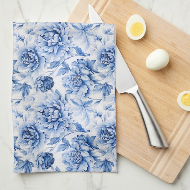 Paño De Cocina Blue Toile de Jouy (Doblado Cuarto)