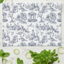 Paño De Cocina Blue Toile de Jouy, estilo campestre francés