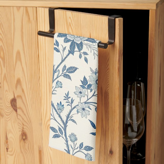Paño De Cocina Blue Vintage Floral Pattern (Pliegue de tercios)