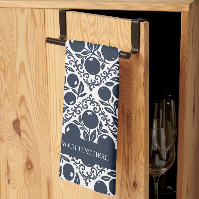 Paño De Cocina Blueberry Rustic Farmhouse French Country  (Pliegue de tercios)