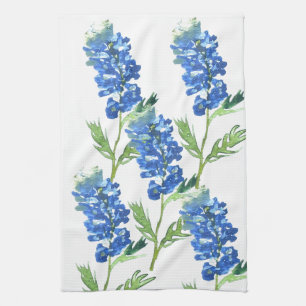 Paño De Cocina Bluebonnets Texas State Flowe Lupine Watercolor