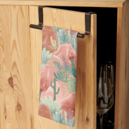 Paño De Cocina Blush Canyon Desert Bloom Watercolor Art
