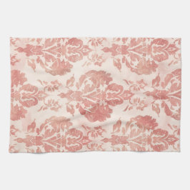 Paño De Cocina Blush Damask Watercolor Floral Vintage Pattern