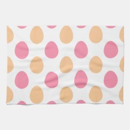 Paño De Cocina Blush Pink Peach Easter Eggs Pattern