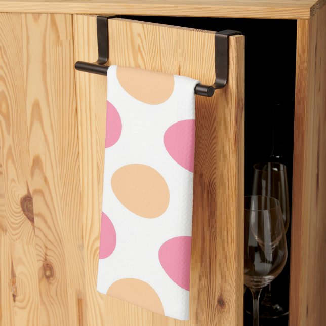 Paño De Cocina Blush Pink Peach Easter Eggs Pattern (Pliegue de tercios)