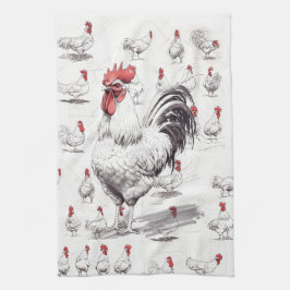 Paño De Cocina Bocetos de gallo