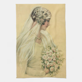 Paño De Cocina Boda de época, retrato de novia victoriana