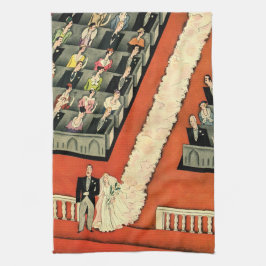 Paño De Cocina Boda de la Vintage, Novia Art Deco y Nueva Madruga