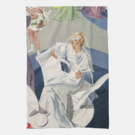 Paño De Cocina Boda de la Vintage, Novia de Arte Moderno de Media