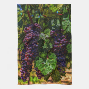 Paño De Cocina Bodega Uvas de viñedos grapevine soleado toscano